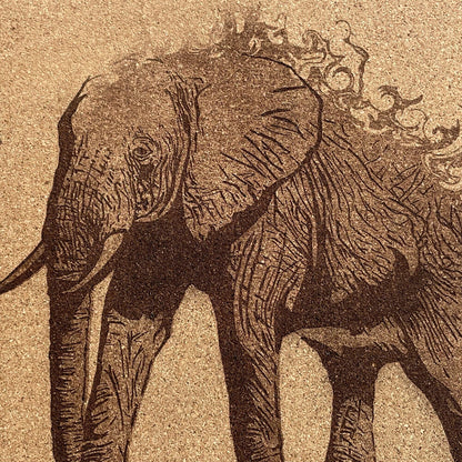 Engraved Elephant Tiled Wall Art - Arbo Engravings