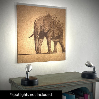 Engraved Elephant Tiled Wall Art - Arbo Engravings