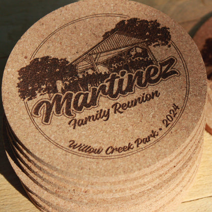 Family Reunion Custom Cork Coasters - Arbo Engravings