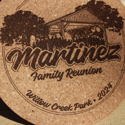 Family Reunion Custom Cork Coasters - Arbo Engravings