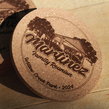 Family Reunion Custom Cork Coasters - Arbo Engravings