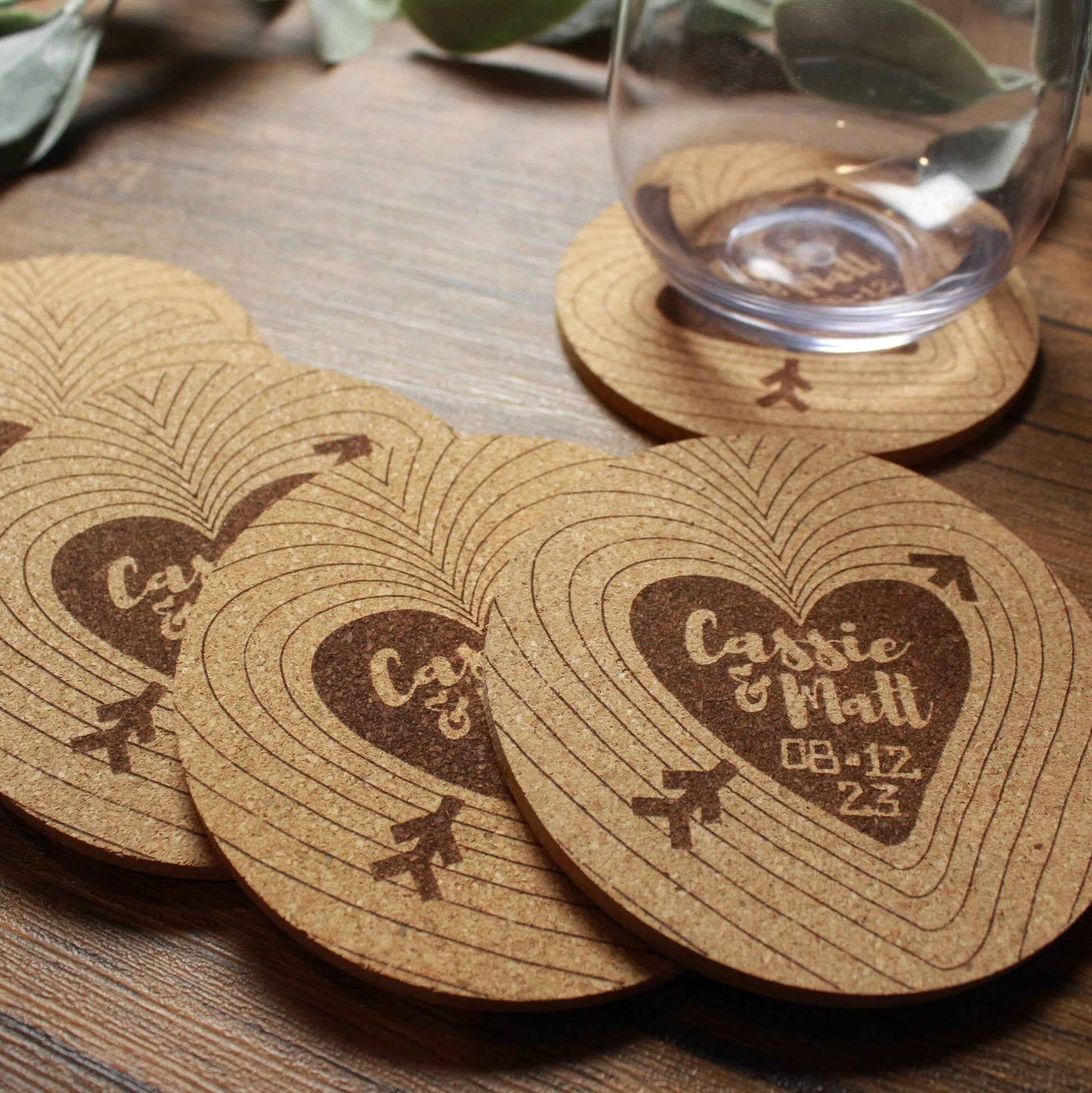 Fantasy Forest Woodland Theme Wedding Coasters - Arbo Engravings