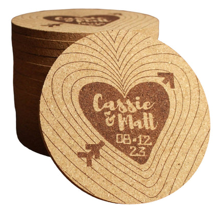 Fantasy Forest Woodland Theme Wedding Coasters - Arbo Engravings