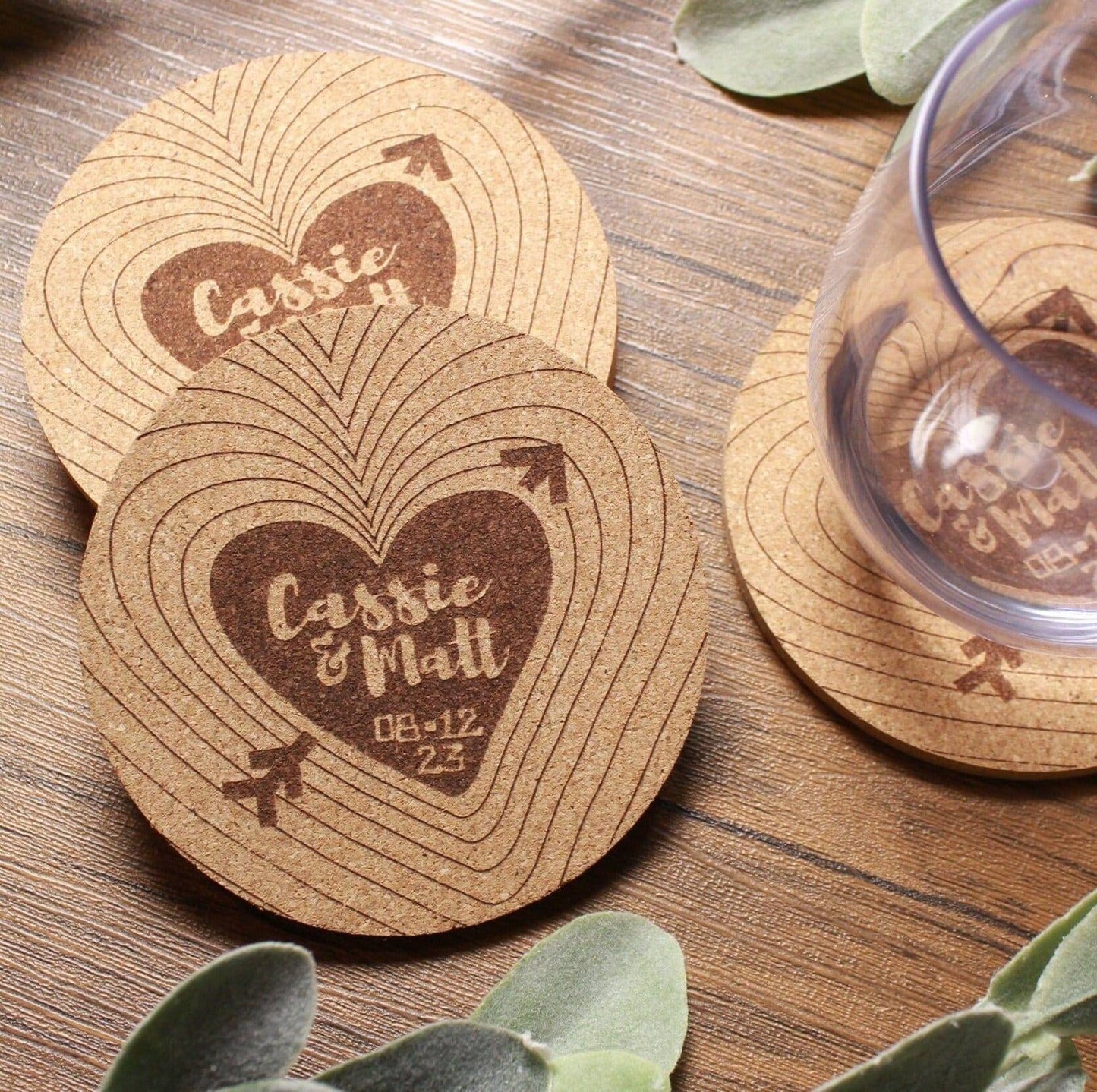 Fantasy Forest Woodland Theme Wedding Coasters - Arbo Engravings