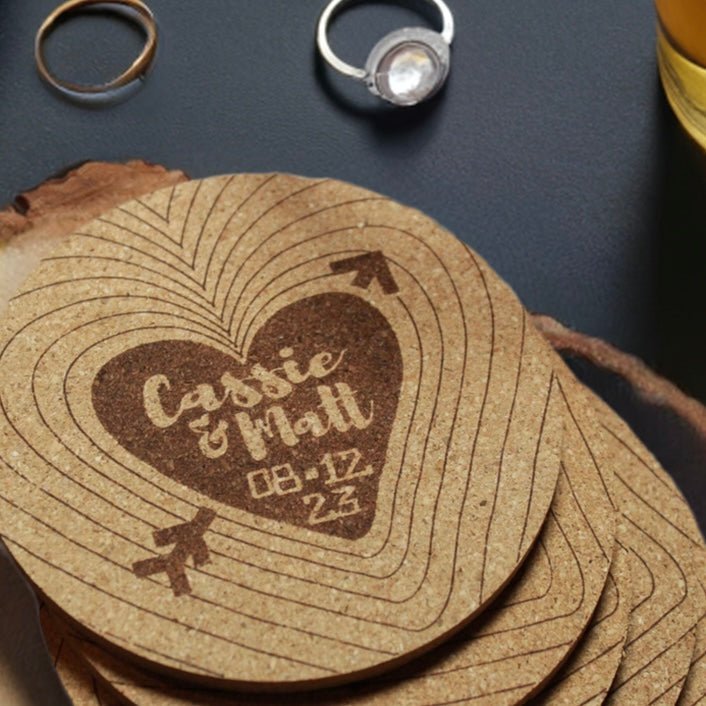 Fantasy Forest Woodland Theme Wedding Coasters - Arbo Engravings