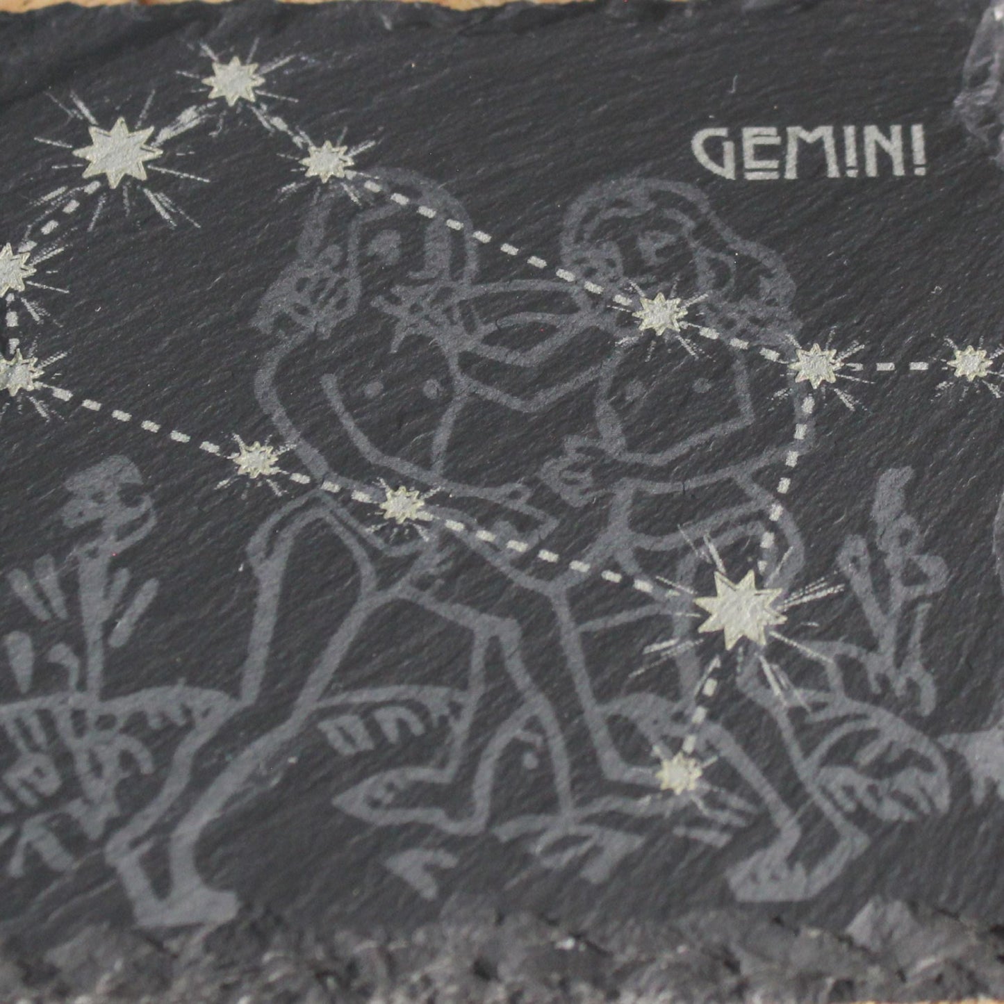 Gemini Slate Coaster - Astrological Zodiac Sign Gift with Twins Zodiac Sign - Horoscope Gift, New Age, Astrology Gift, Gemini Constellation - Arbo Engravings