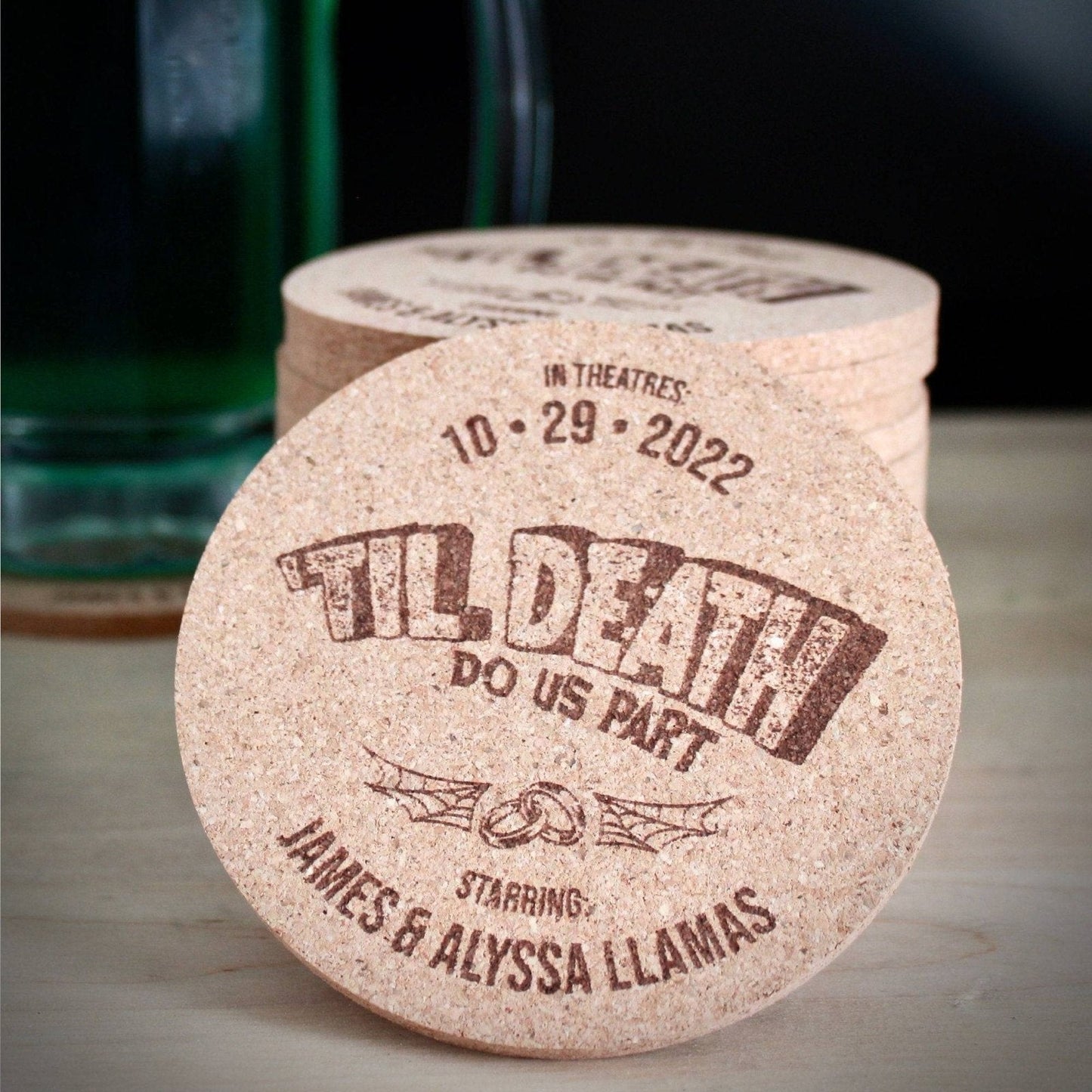 Halloween Wedding Custom Coasters - Arbo Engravings