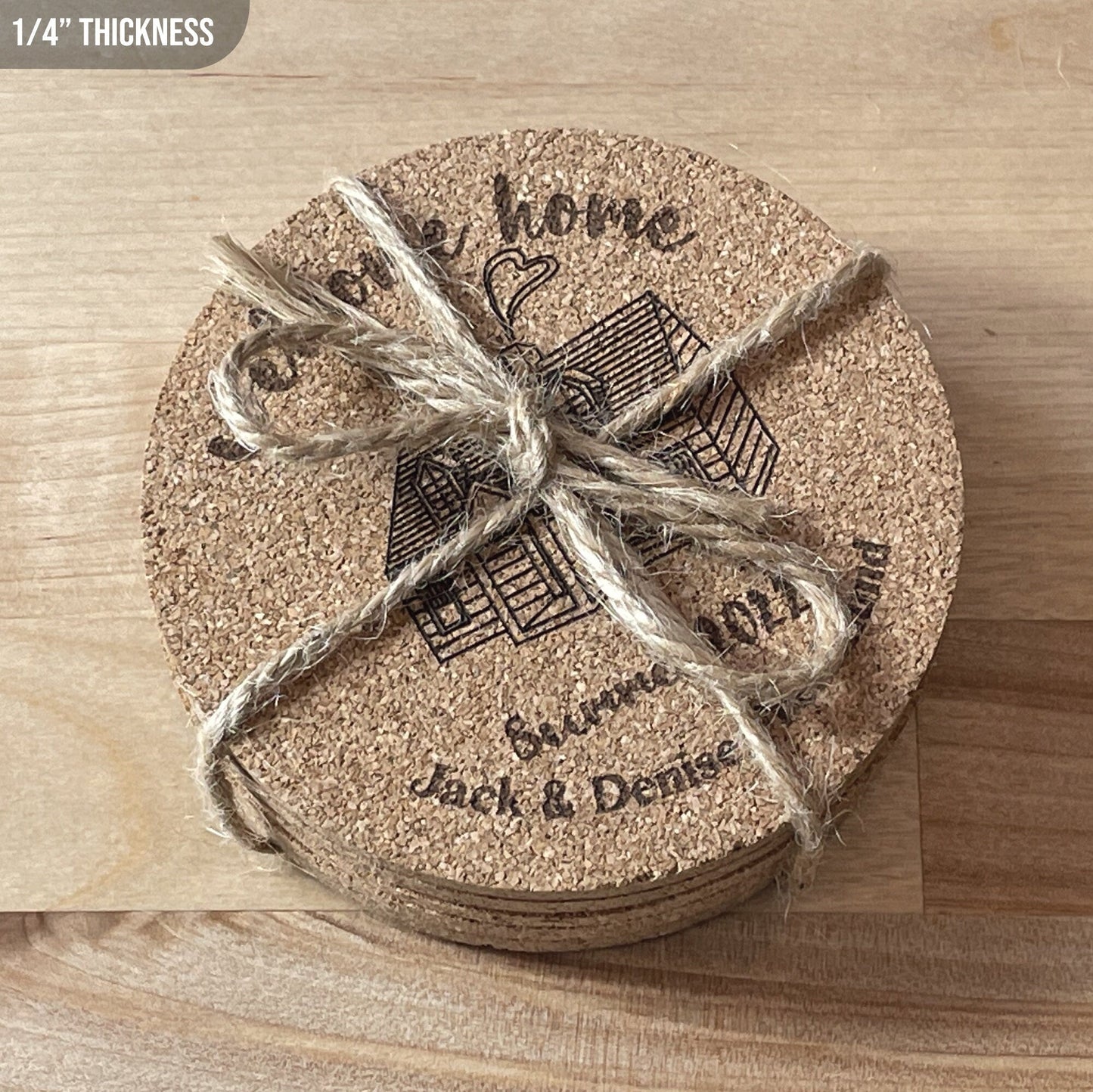 Housewarming Coasters Personalized Gift Set - Arbo Engravings