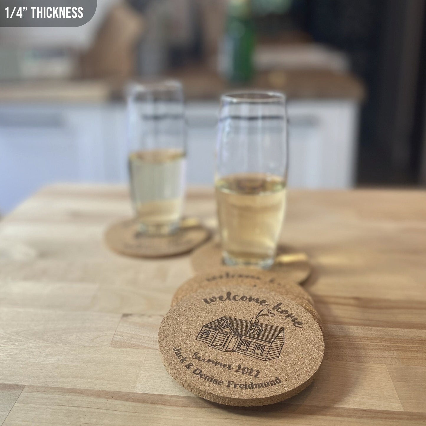 Housewarming Coasters Personalized Gift Set - Arbo Engravings