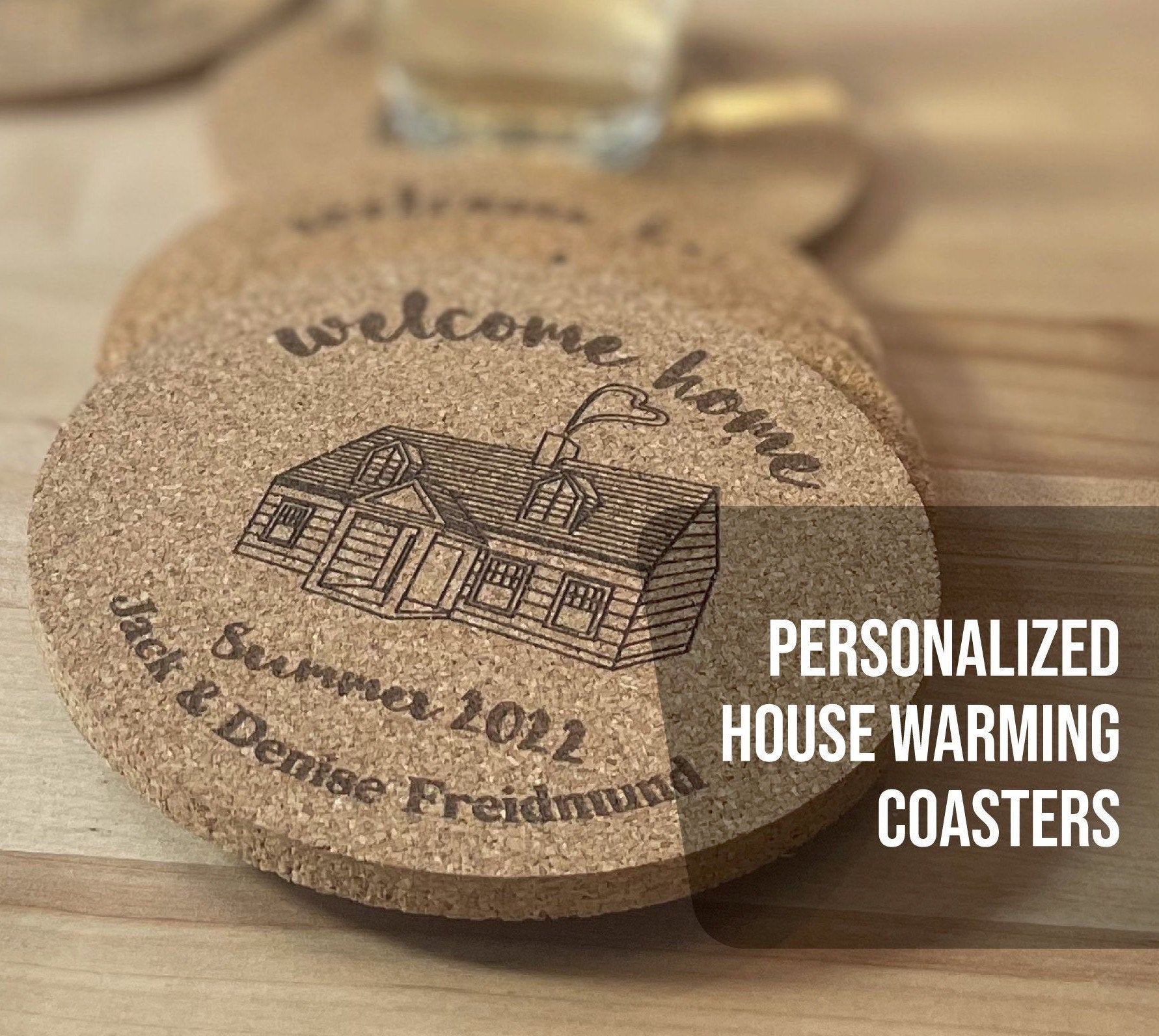 Housewarming Coasters Personalized Gift Set - Arbo Engravings