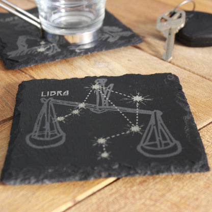 Libra Slate Coaster - Astrological Zodiac Sign Gift - Arbo Engravings