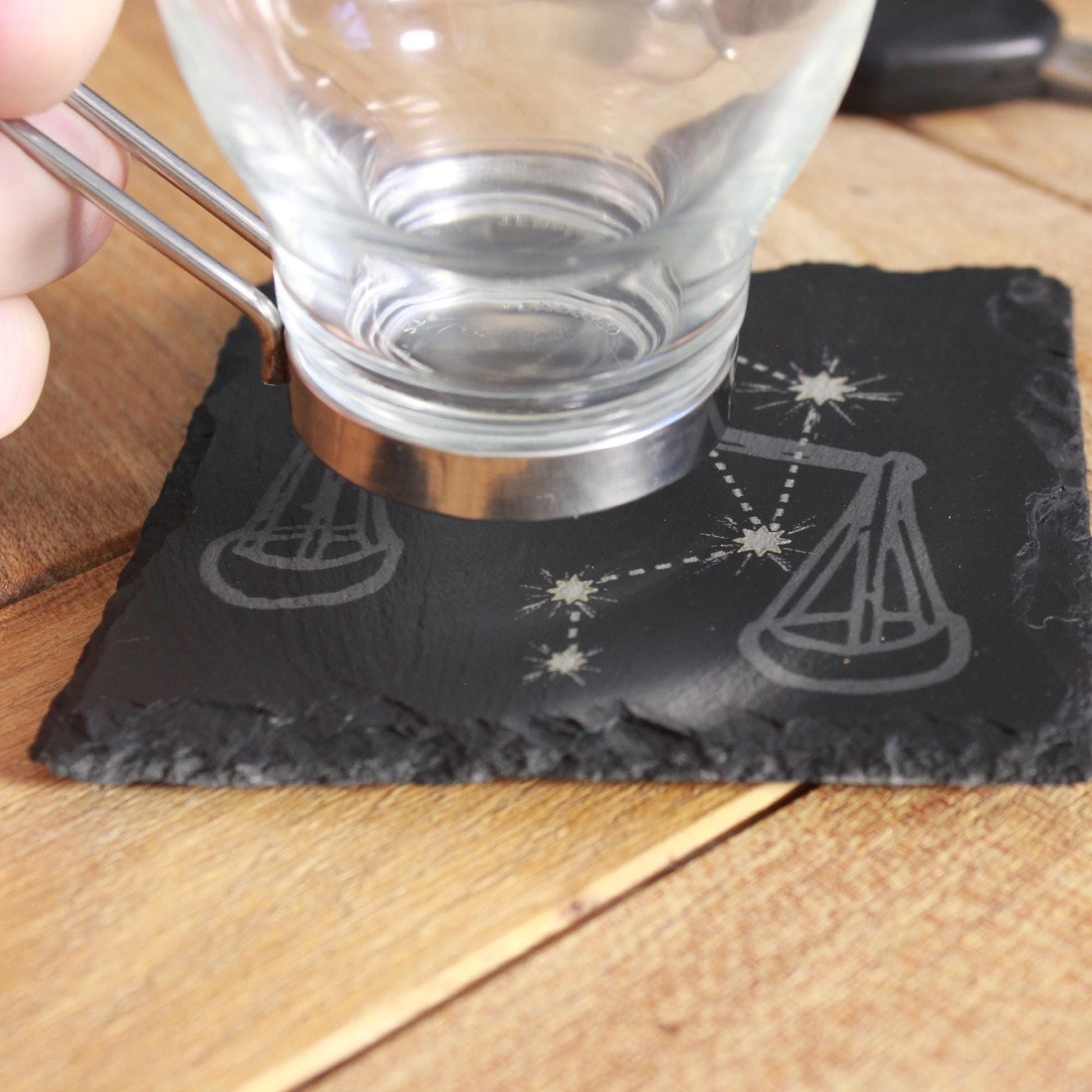 Libra Slate Coaster - Astrological Zodiac Sign Gift - Arbo Engravings