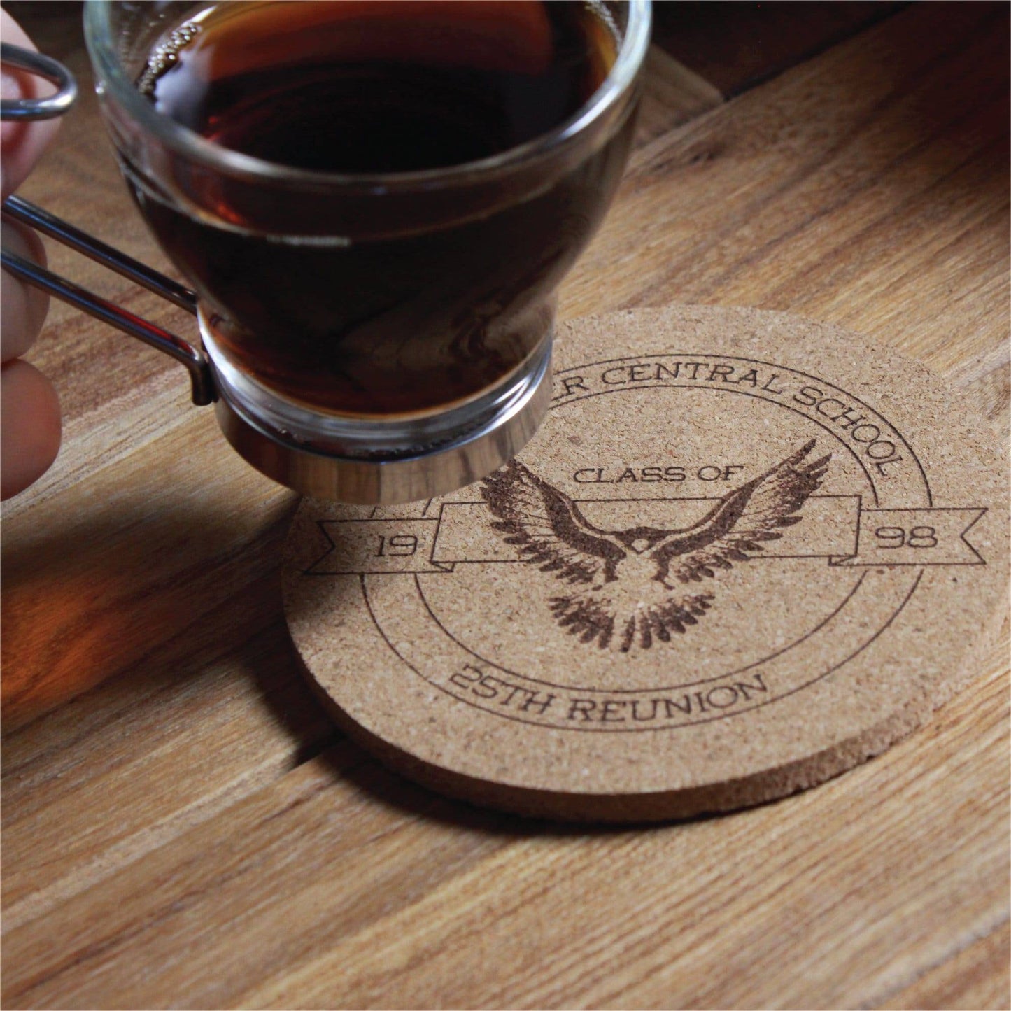 Mascot Graduation & Class Reunion Custom Cork Coasters - Arbo Engravings