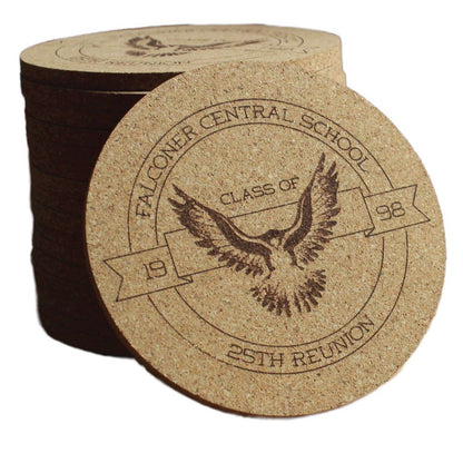 Mascot Graduation & Class Reunion Custom Cork Coasters - Arbo Engravings