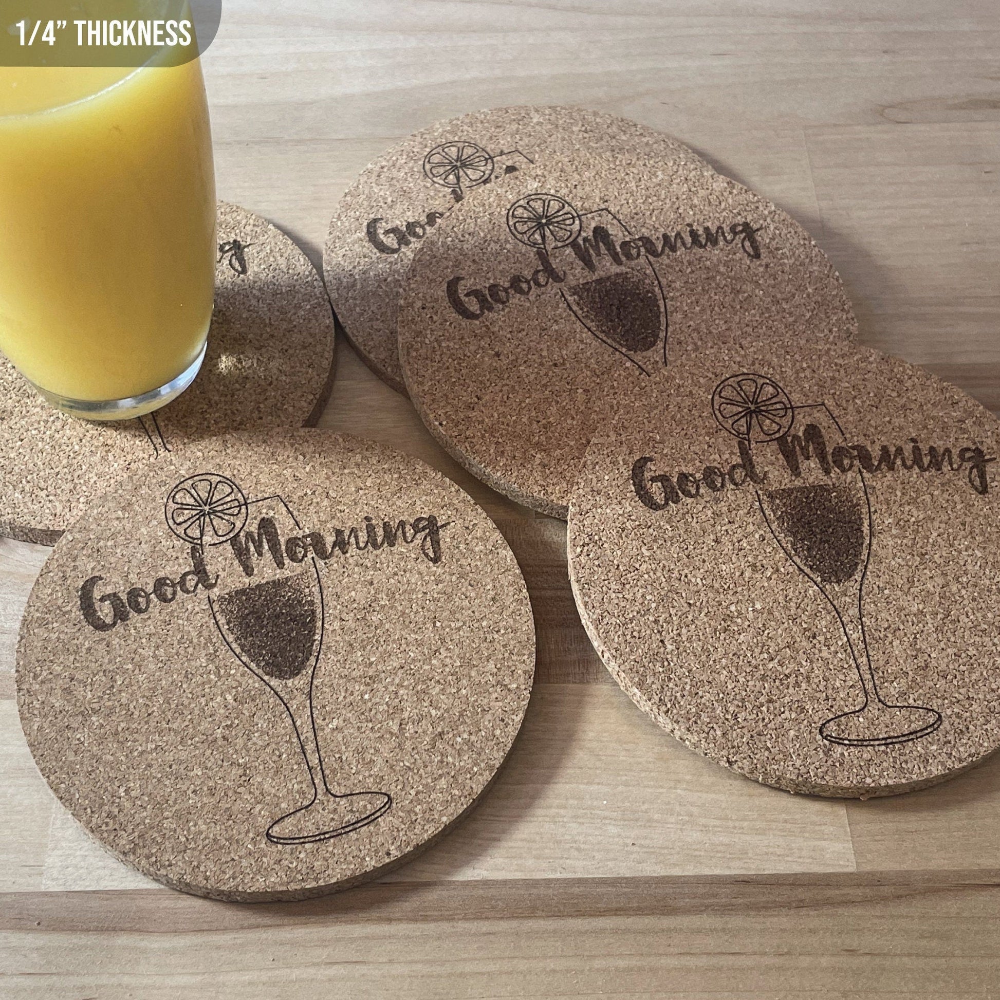 Mimosa Brunch Coasters (Set of 5) - Arbo Engravings