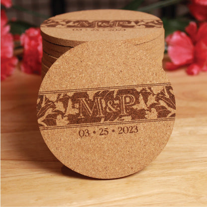 Monogram Custom Wedding Coasters Favors - Arbo Engravings