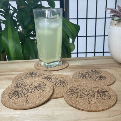 Monstera Plant Coaster Set - (Set of 5) - Arbo Engravings