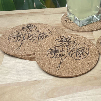 Monstera Plant Coaster Set - (Set of 5) - Arbo Engravings