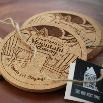 Mountain Cabin Custom Coasters - Arbo Engravings