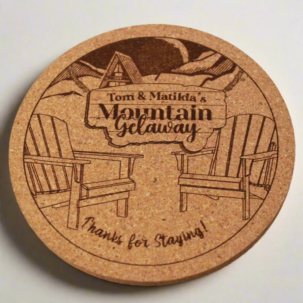 Mountain Cabin Custom Coasters - Arbo Engravings