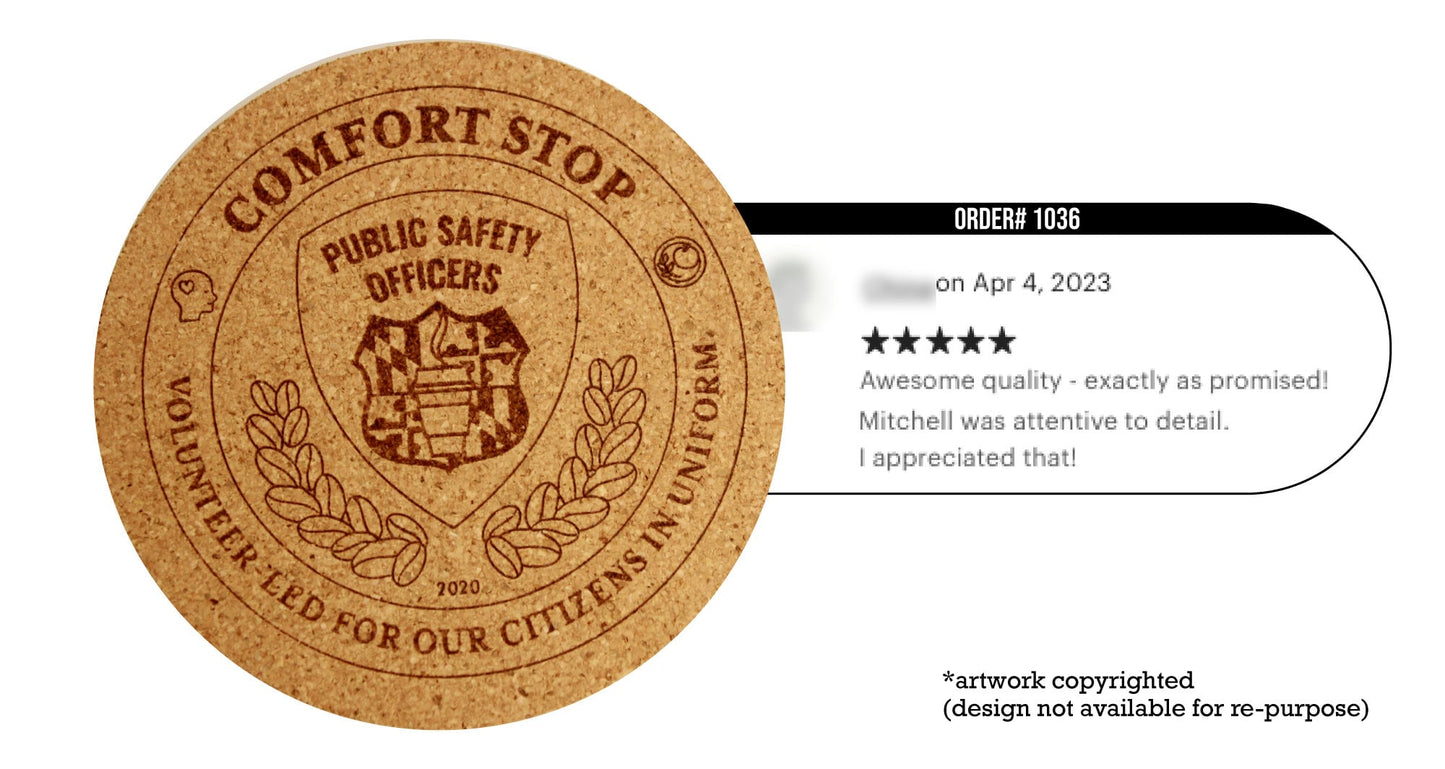 Promotional Coasters Bulk Pricing - Corporate and Restaurant custom favor branded coasters engraved logo gift branding souvenir printing - Arbo Engravings