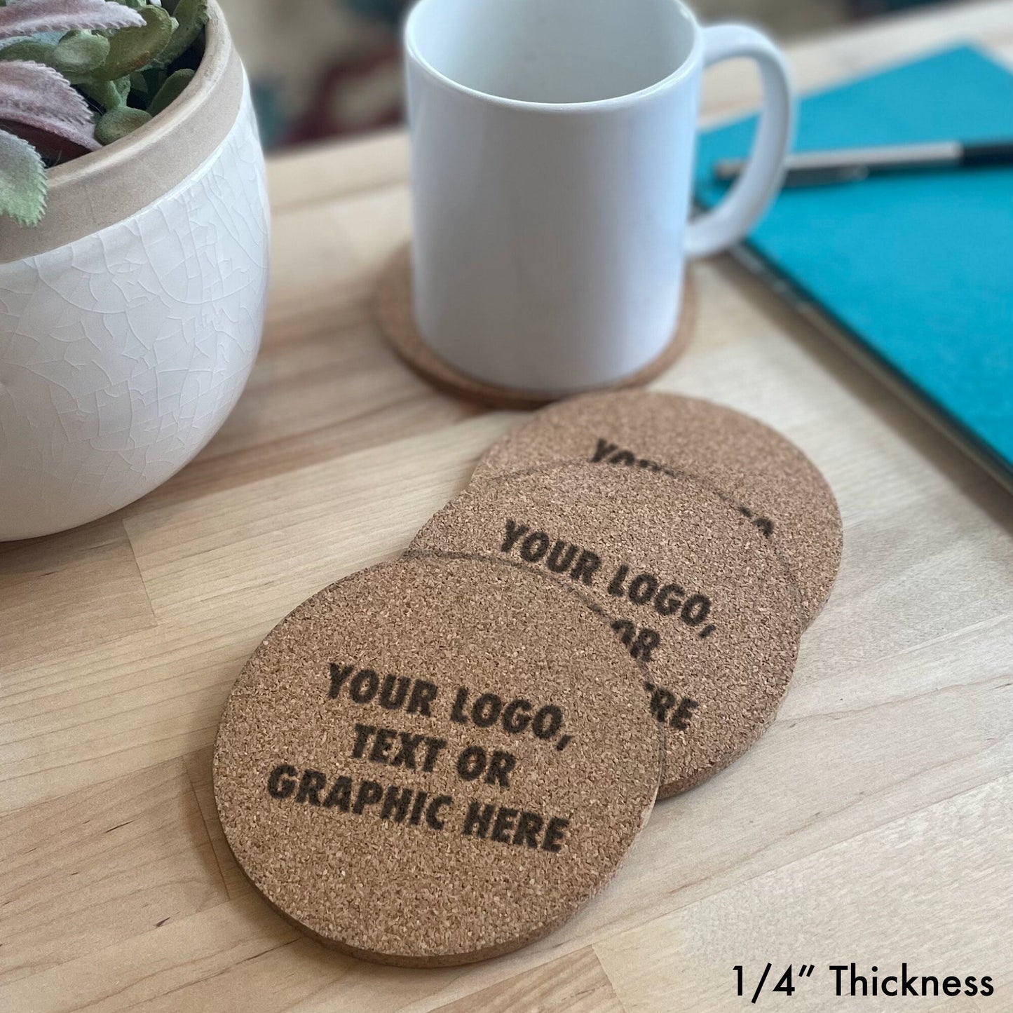Promotional Coasters Bulk Pricing - Corporate and Restaurant custom favor branded coasters engraved logo gift branding souvenir printing - Arbo Engravings