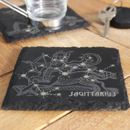 Sagittarius Slate Coaster - Astrological Zodiac Sign Gift - Arbo Engravings