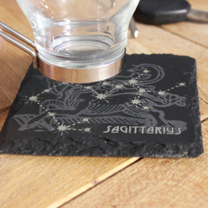 Sagittarius Slate Coaster - Astrological Zodiac Sign Gift - Arbo Engravings