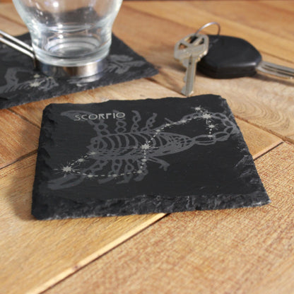 Scorpio Slate Coaster - Astrological Zodiac Sign Gift - Arbo Engravings