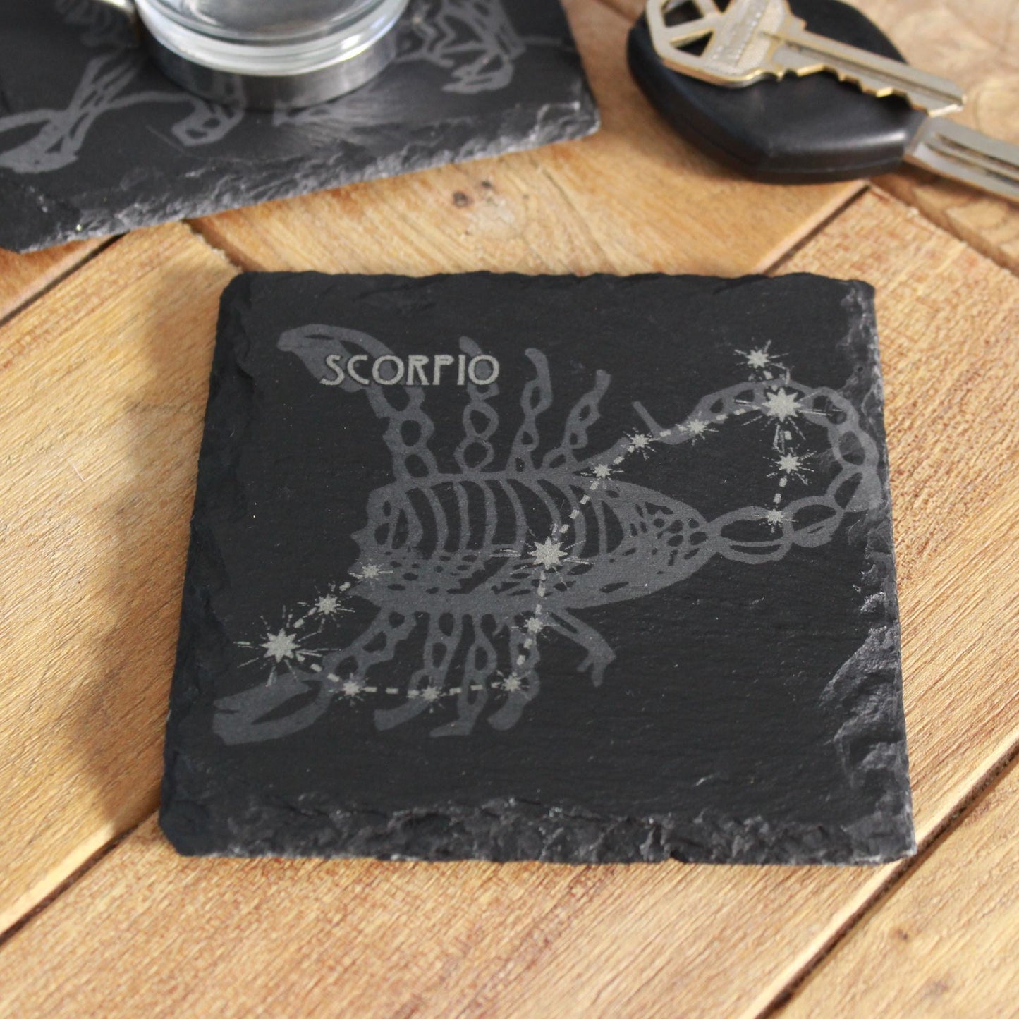 Scorpio Slate Coaster - Astrological Zodiac Sign Gift - Arbo Engravings