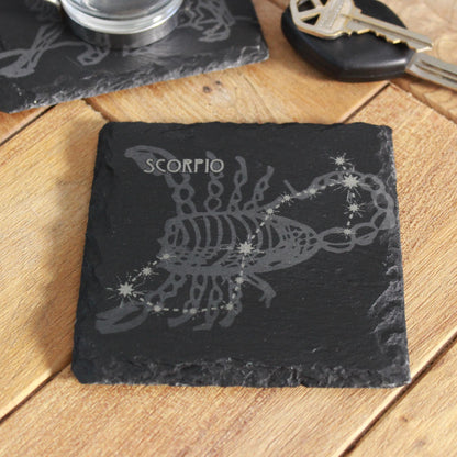 Scorpio Slate Coaster - Astrological Zodiac Sign Gift - Arbo Engravings