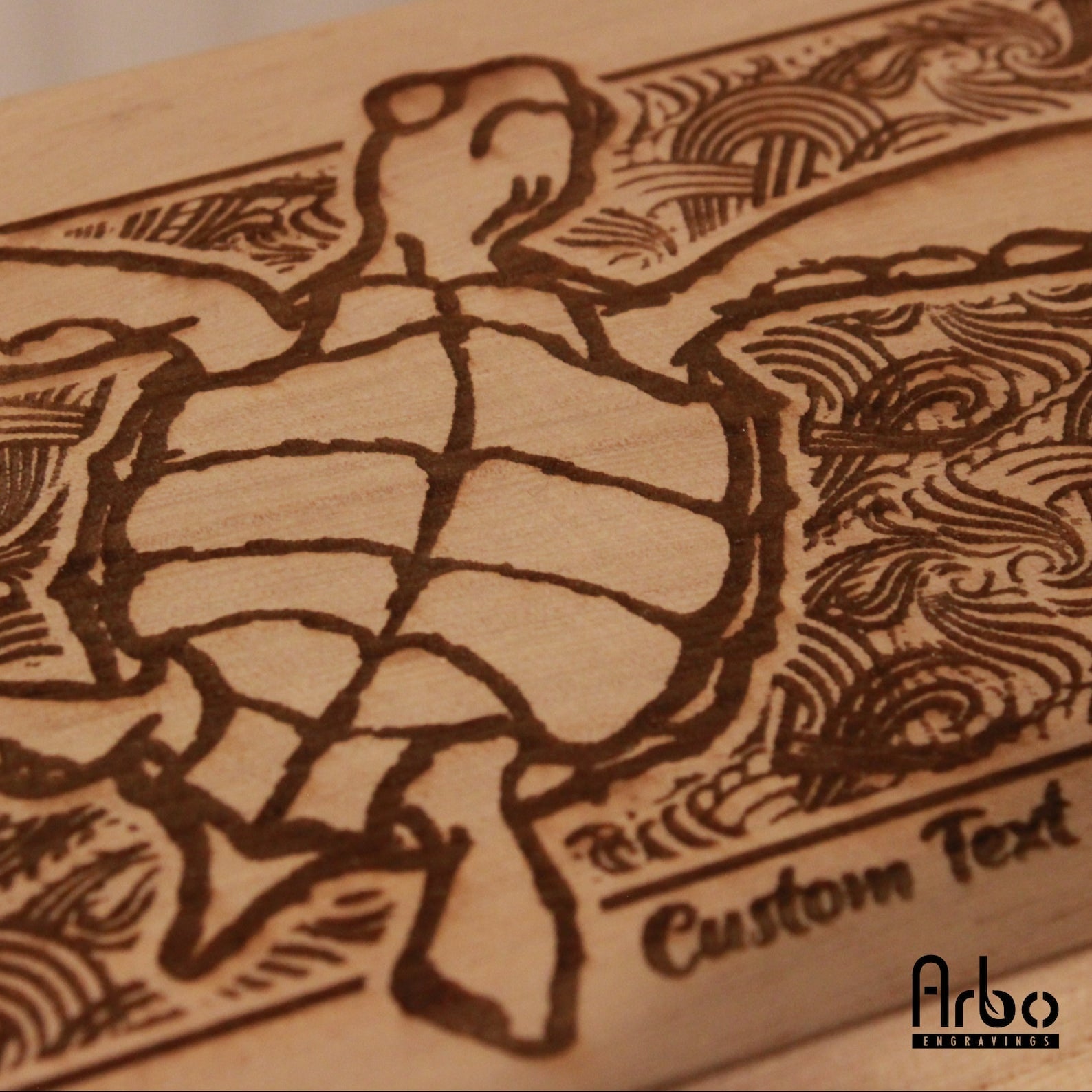 Sea Turtle Personalized Engraved Wooden Box - Arbo Engravings