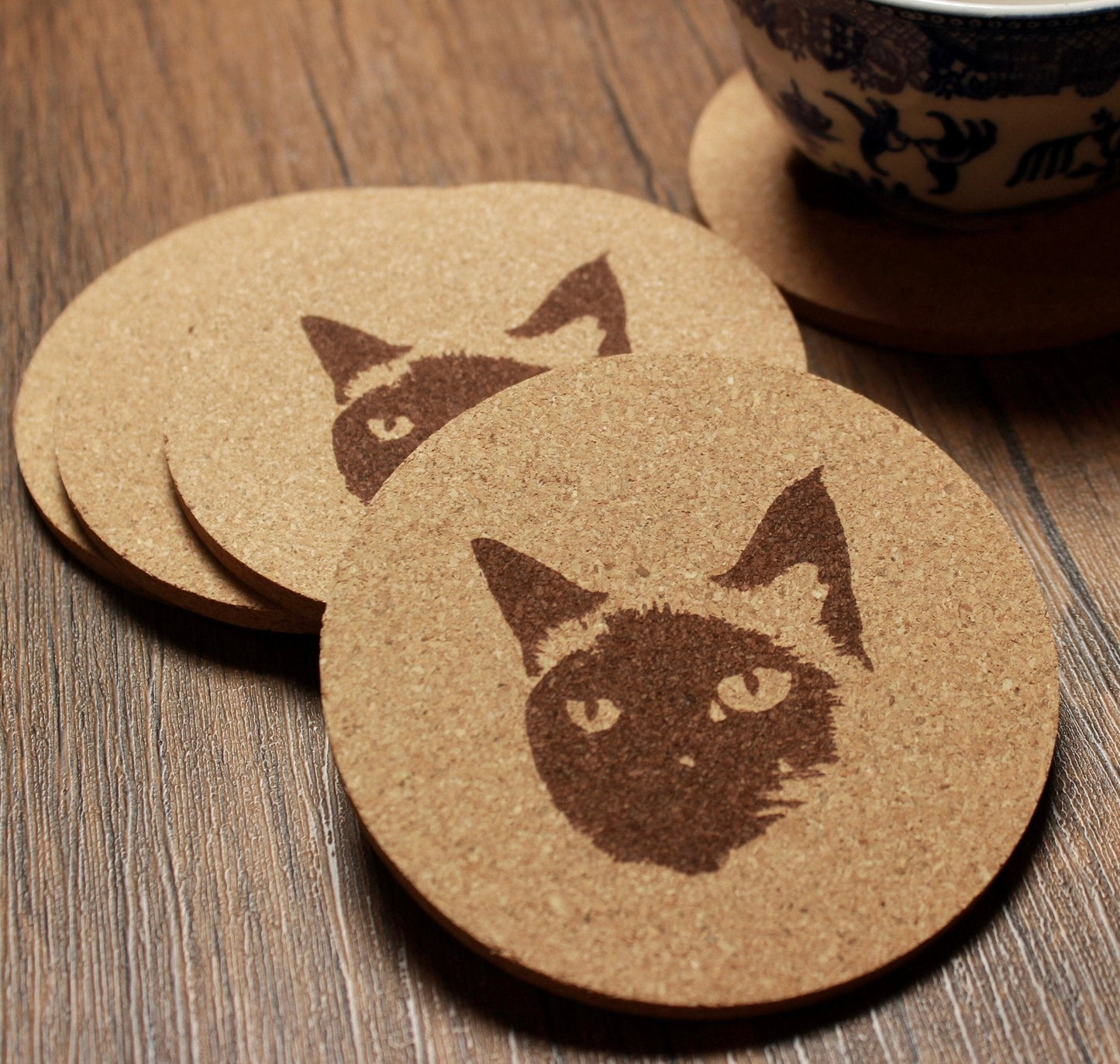 Siamese Cat Coaster Set - (Set of 5) - Arbo Engravings