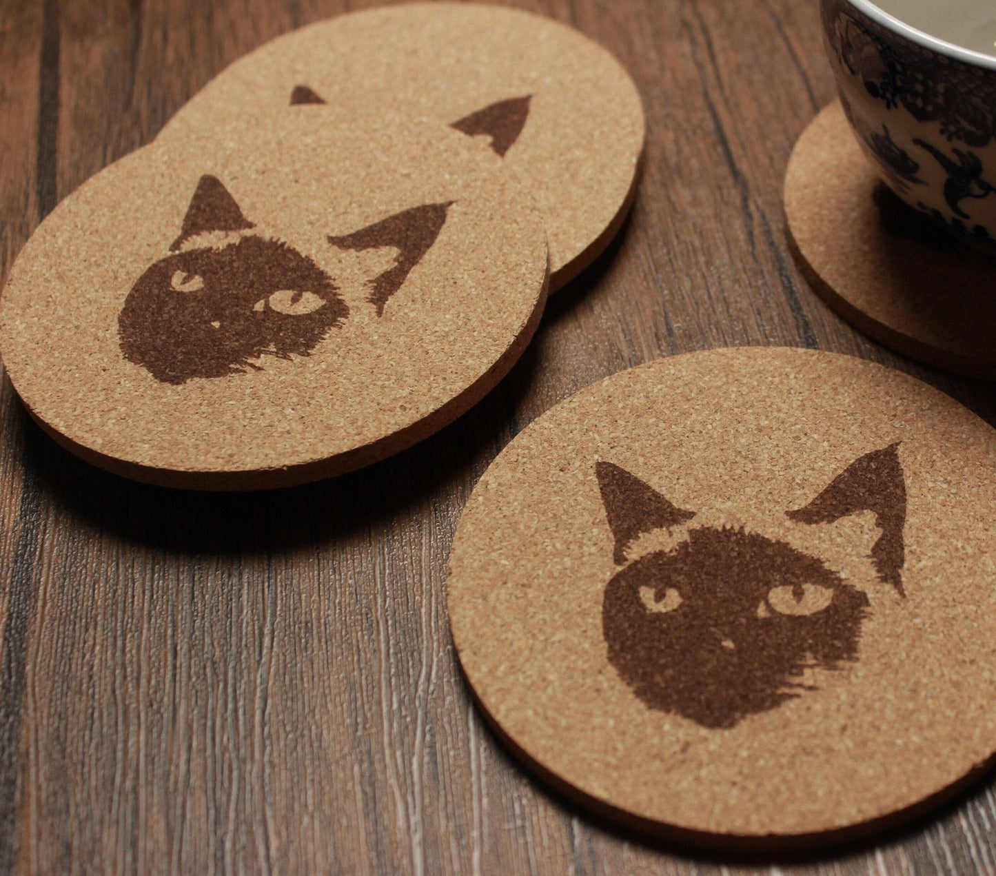 Siamese Cat Coaster Set - (Set of 5) - Arbo Engravings