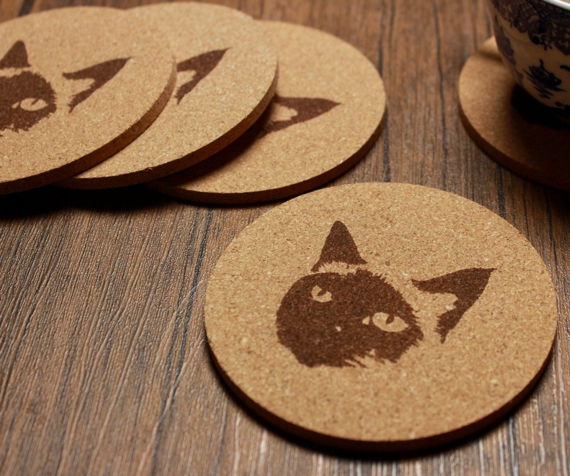 Siamese Cat Coaster Set - (Set of 5) - Arbo Engravings