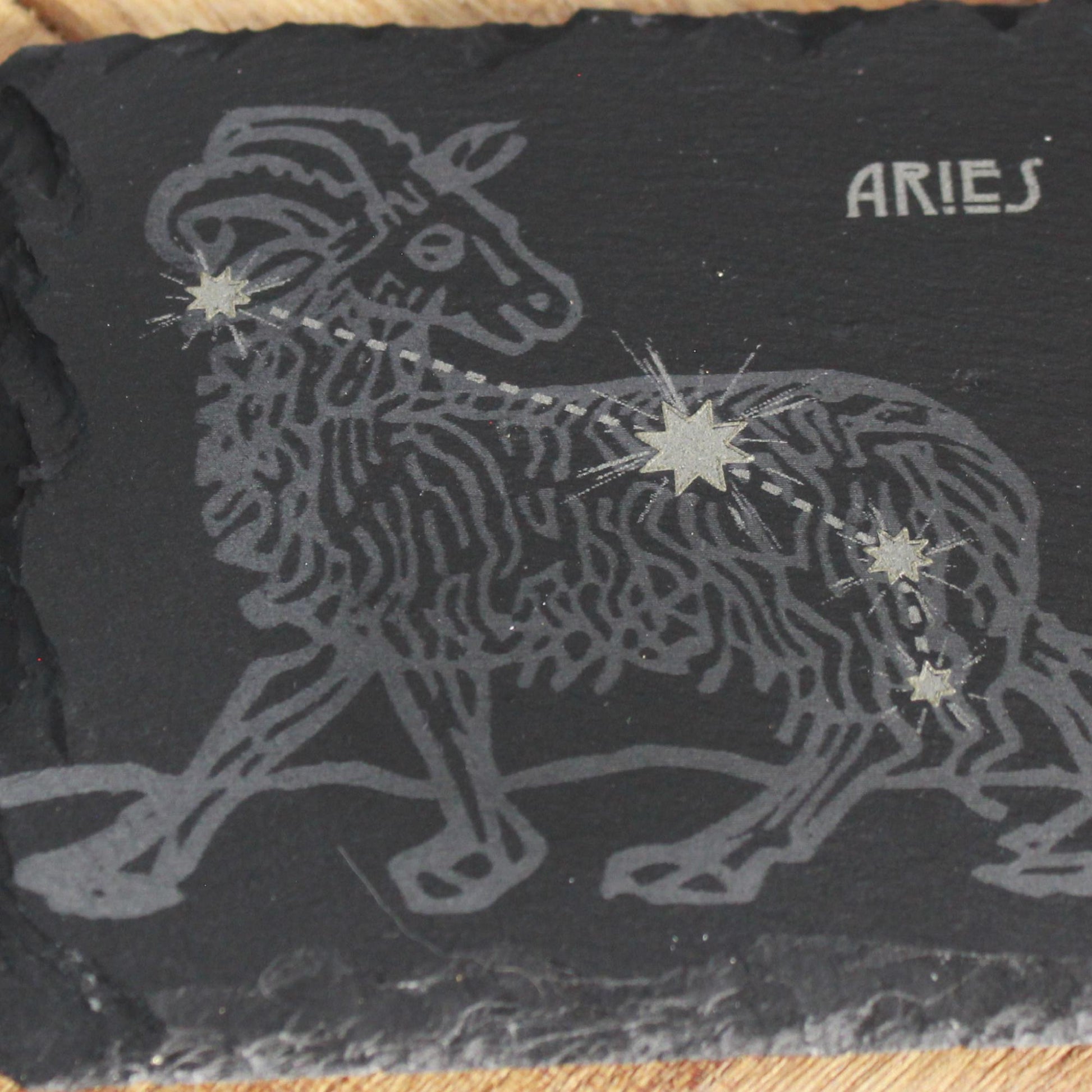 Slate Aries Coaster - Astrological Zodiac Sign Gift - Arbo Engravings