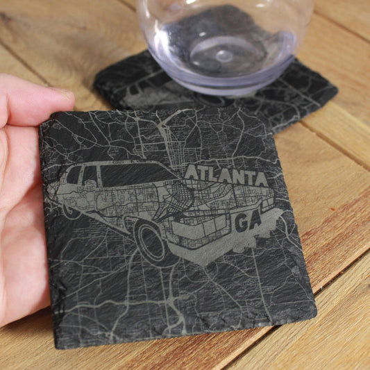 Slate Atlanta Georgia Street Map Drink Coaster - Arbo Engravings
