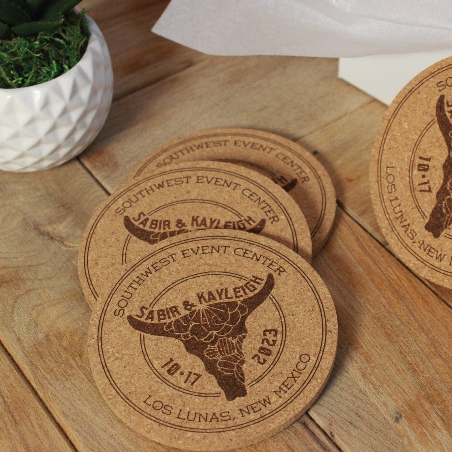 Southwestern Wedding Custom Coasters - Arbo Engravings