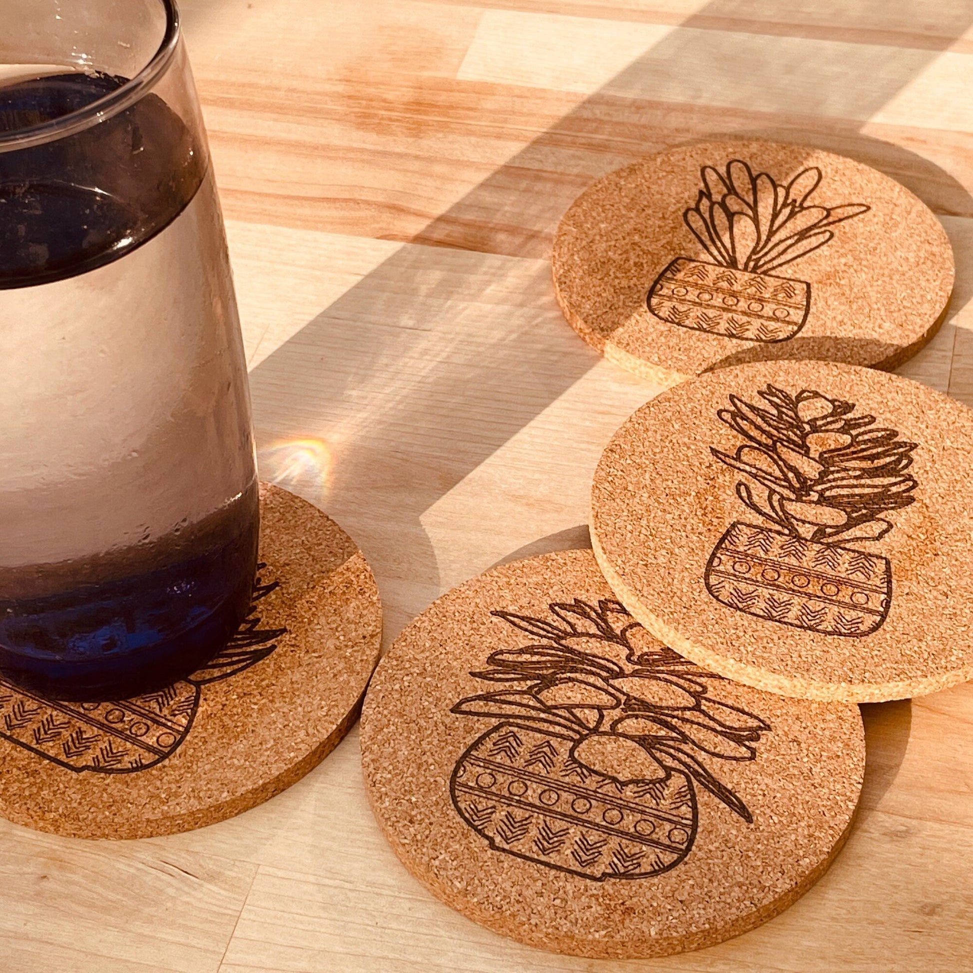 Succulent Coasters (set of 4) - Arbo Engravings