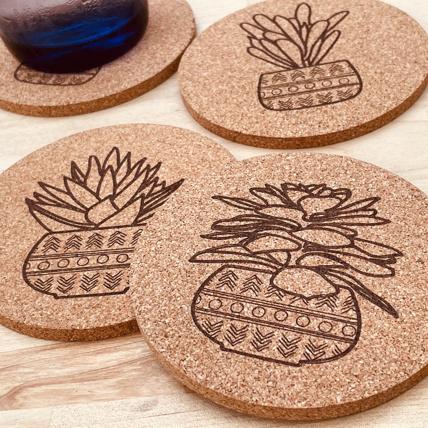 Succulent Coasters (set of 4) - Arbo Engravings