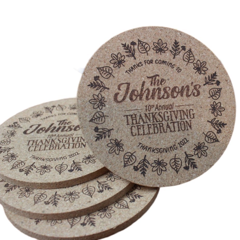 Thanksgiving Custom Coasters - Arbo Engravings