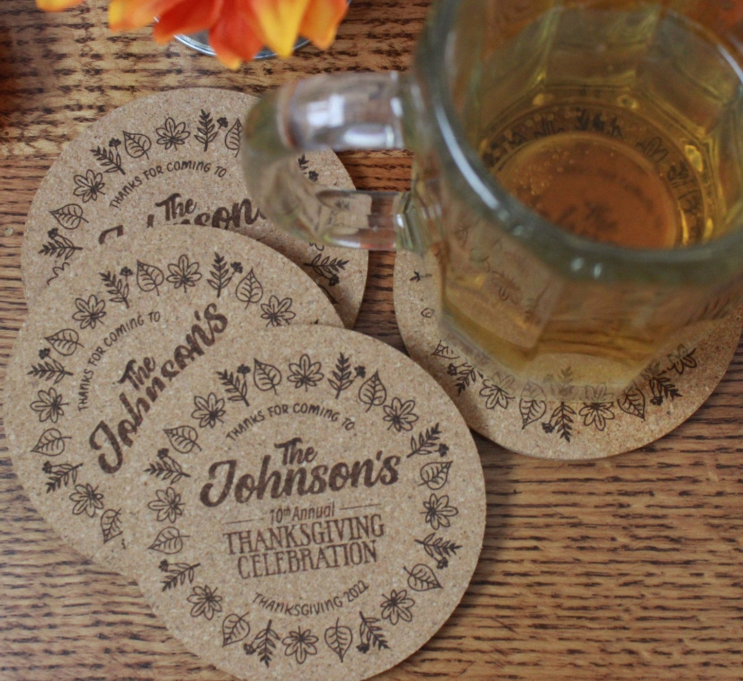 Thanksgiving Custom Coasters - Arbo Engravings