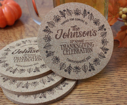 Thanksgiving Custom Coasters - Arbo Engravings