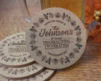 Thanksgiving Custom Coasters - Arbo Engravings