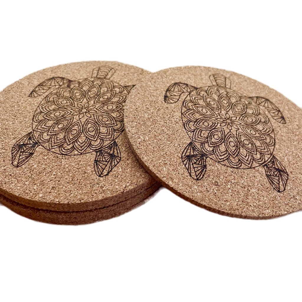 Turtle Mandala Coaster Gift Set - Arbo Engravings