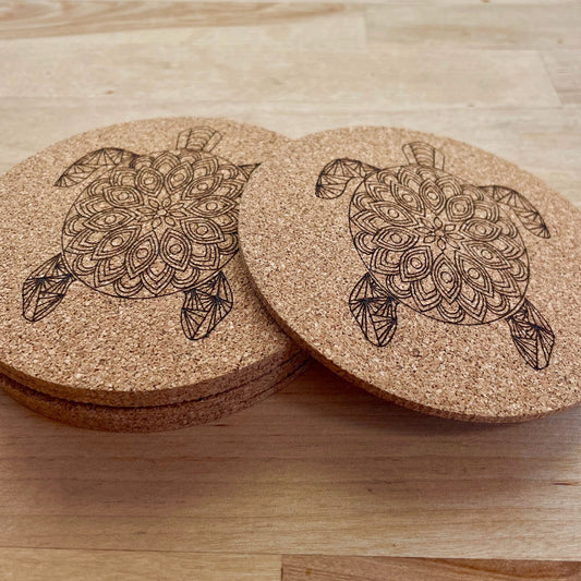 Turtle Mandala Coaster Gift Set - Arbo Engravings