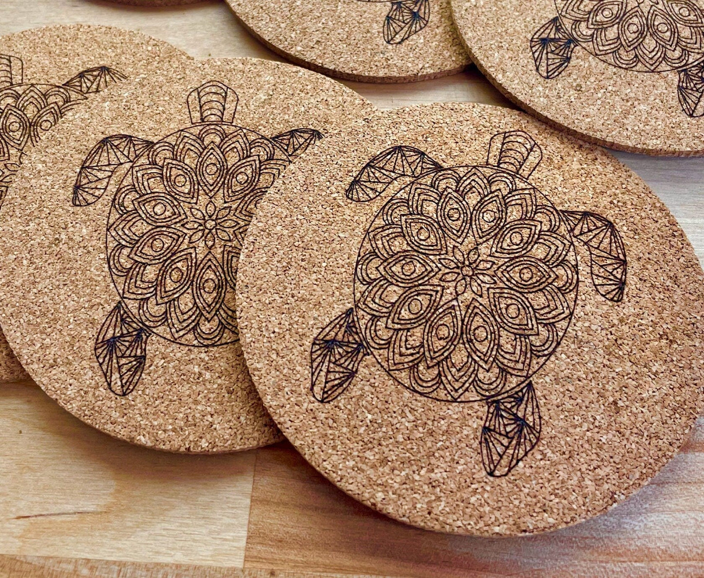 Turtle Mandala Coaster Gift Set - Arbo Engravings