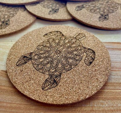 Turtle Mandala Coaster Gift Set - Arbo Engravings