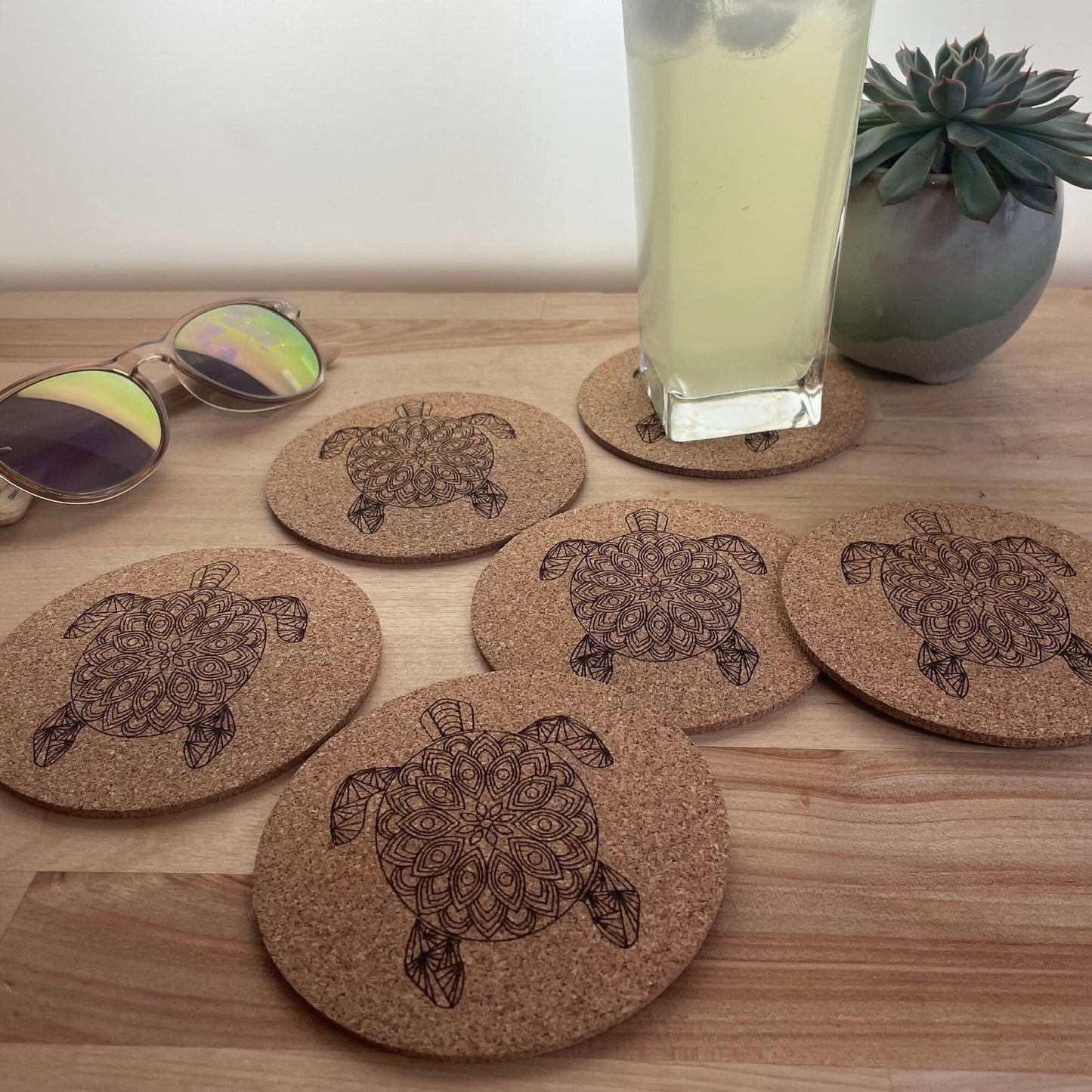 Turtle Mandala Coaster Gift Set - Arbo Engravings