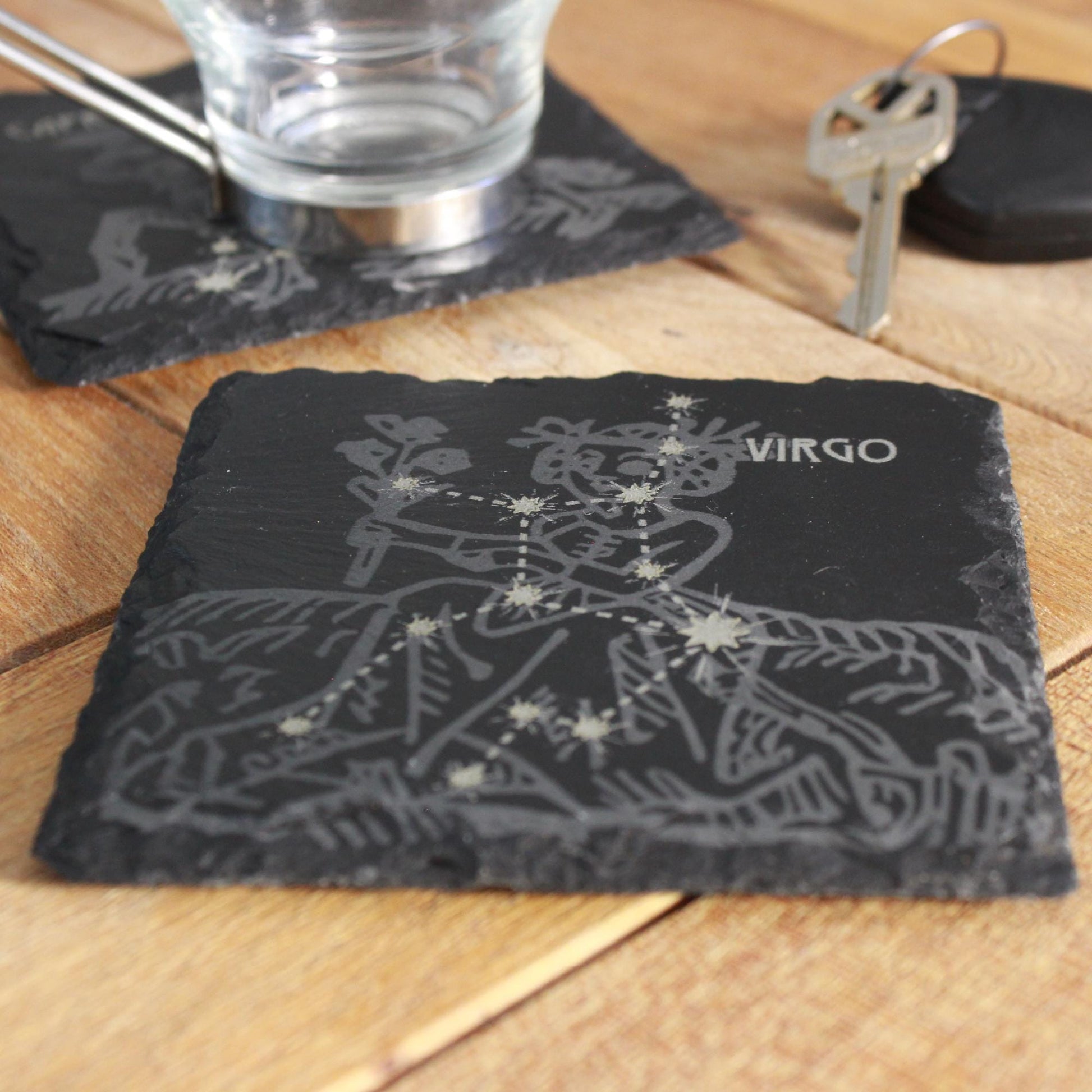 Virgo Slate Coaster - Astrological Zodiac Sign Gift - Arbo Engravings